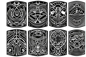 abstract tattoo on shoulder  circles and arrows tattoo idea