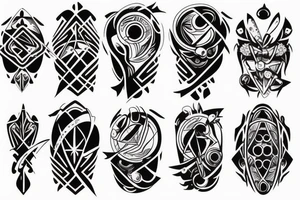 abstract tattoo on shoulder  circles and arrows tattoo idea