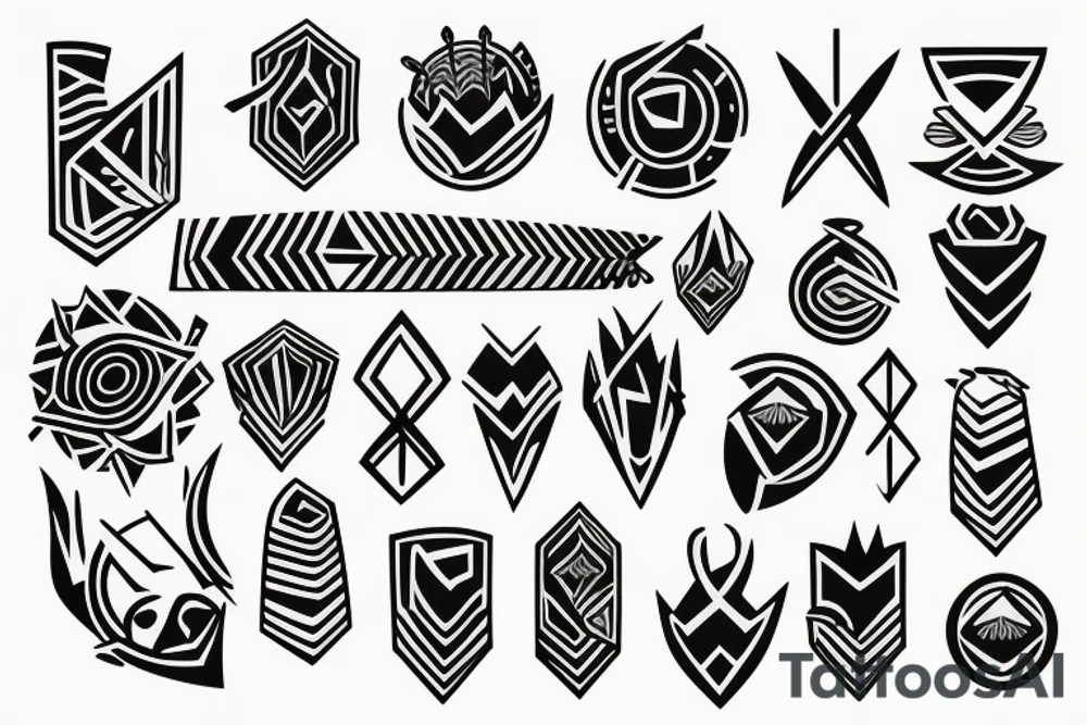 abstract tattoo on shoulder  circles and arrows tattoo idea