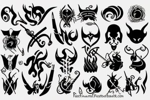 minimalistic, devil, violin tattoo idea