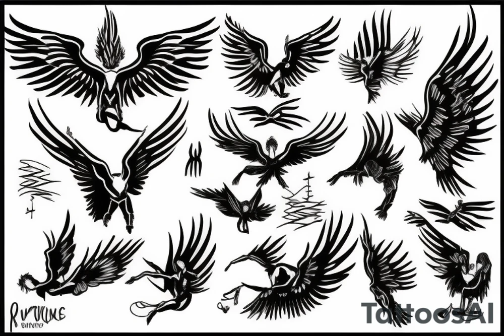 icarus simple outline tattoo idea
