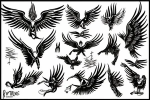 icarus simple outline tattoo idea