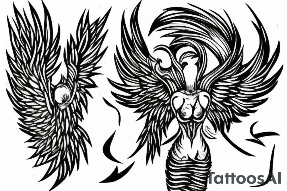 icarus simple outline tattoo idea
