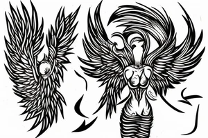 icarus simple outline tattoo idea