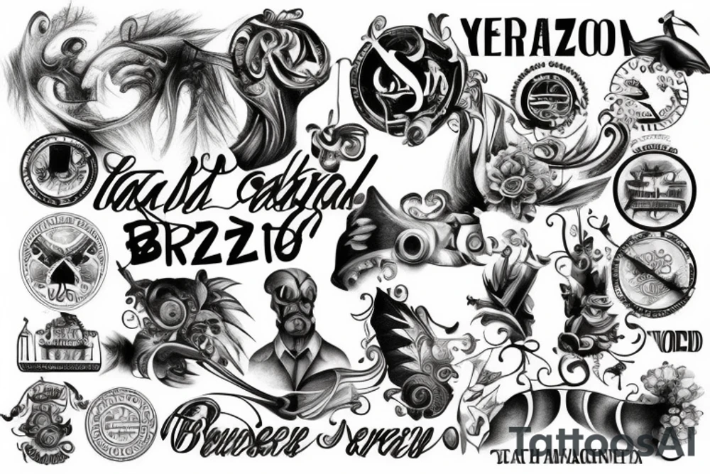 A mix of Brazil, Dallas and Germany cities tattoo idea