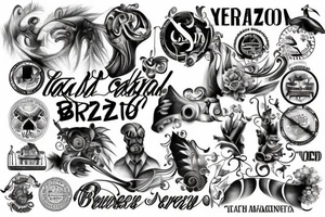 A mix of Brazil, Dallas and Germany cities tattoo idea