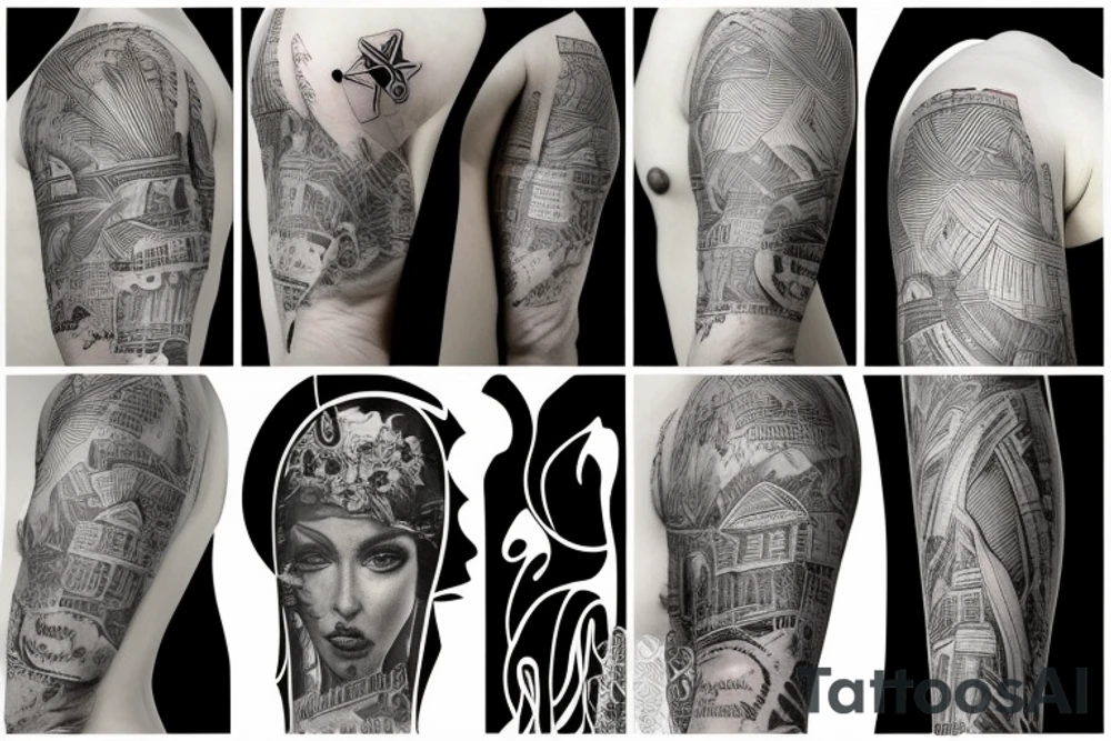 A mix of Brazil, Dallas and Germany cities tattoo idea