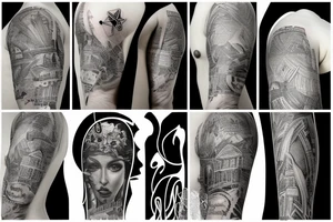 A mix of Brazil, Dallas and Germany cities tattoo idea