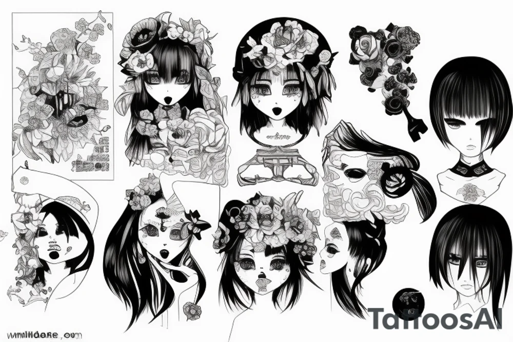 Japanese psychopath girl tattoo idea