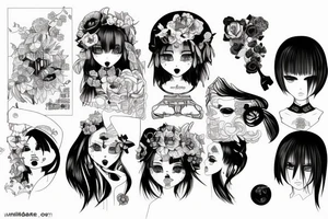 Japanese psychopath girl tattoo idea