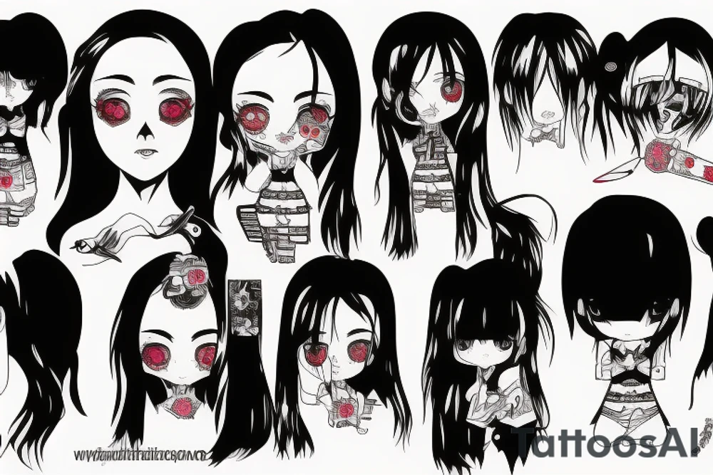 Japanese psychopath girl tattoo idea