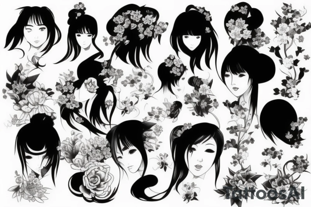 Japan girl tattoo idea
