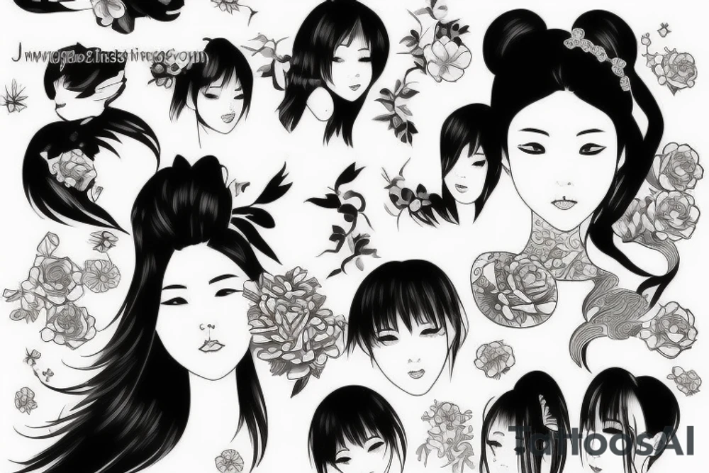 Japan girl tattoo idea