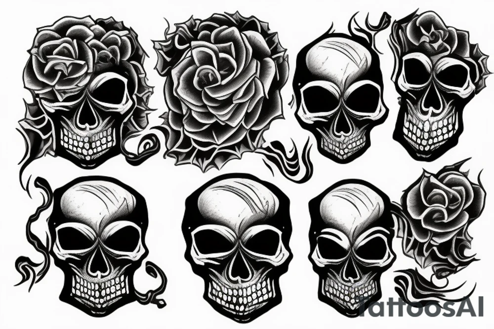 Skull, flames tattoo idea