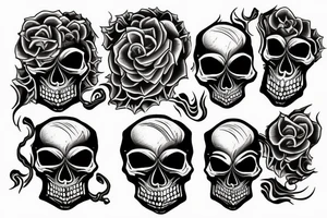Skull, flames tattoo idea