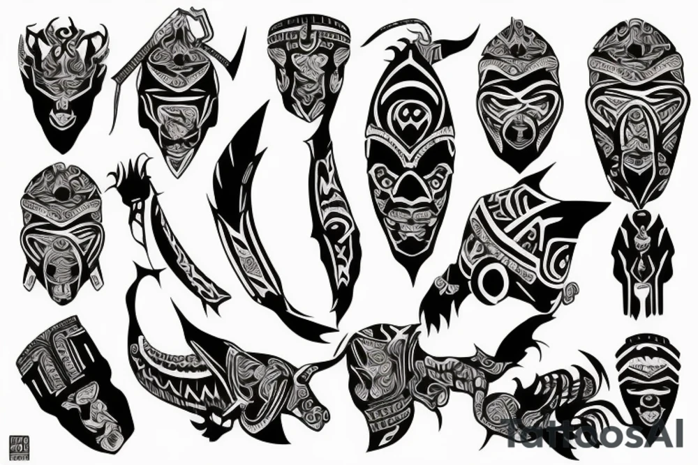 Cyber tribal tattoo idea