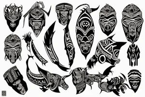 Cyber tribal tattoo idea