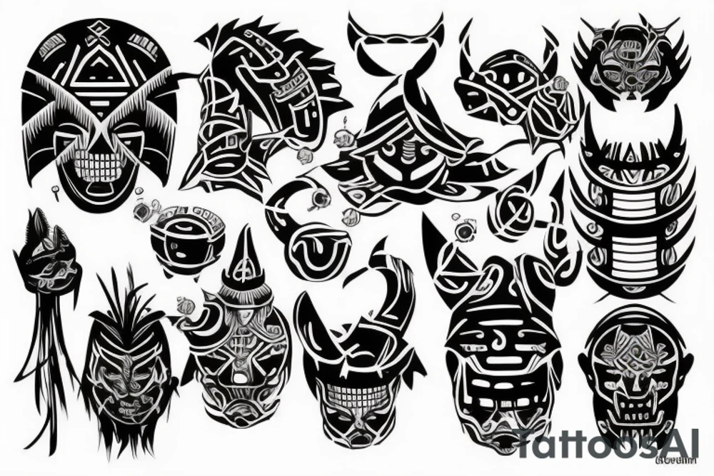 Cyber tribal tattoo idea