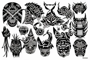 Cyber tribal tattoo idea