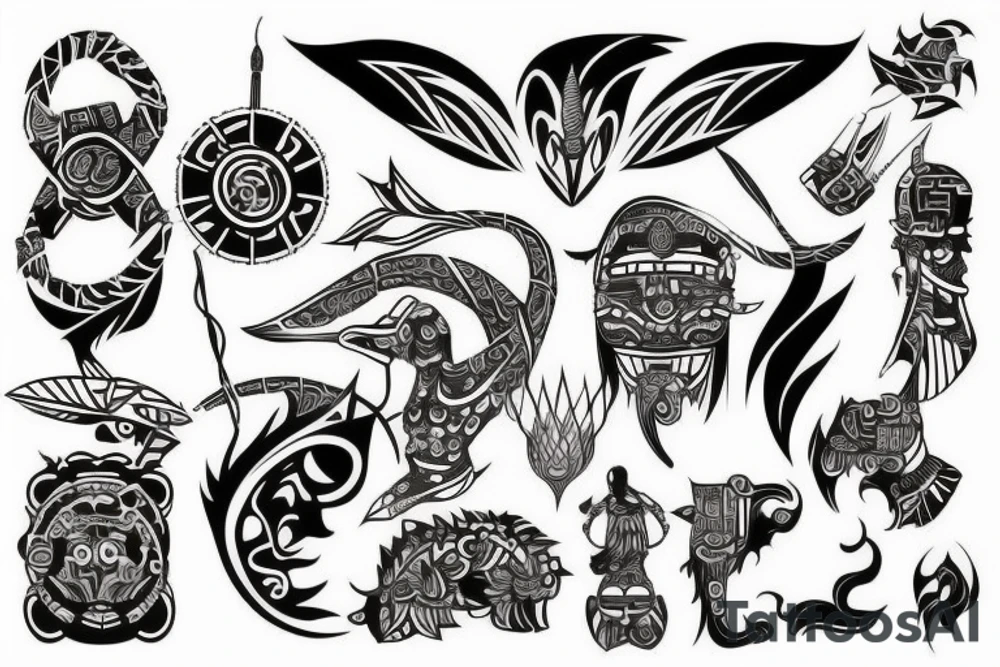 Cyber tribal tattoo idea
