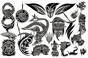 Cyber tribal tattoo idea