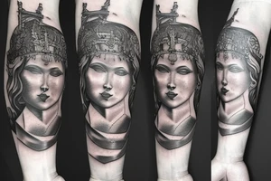 Themis god holds a balance and a sword tattoo idea