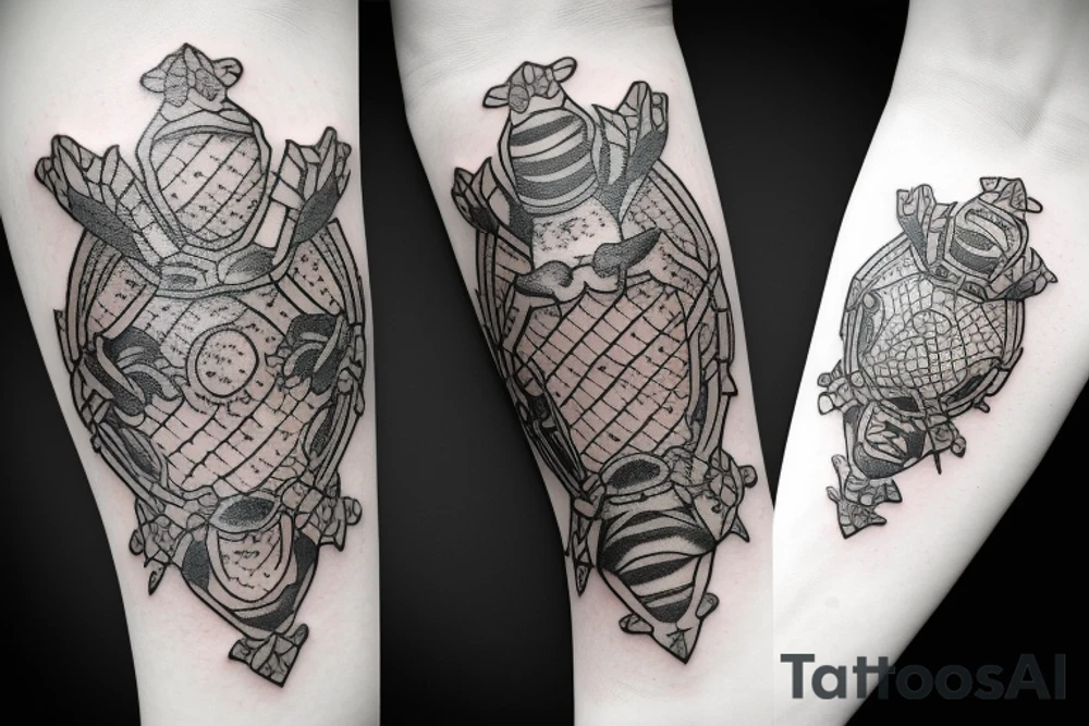 Metal Armour wearing Bee tattoo idea