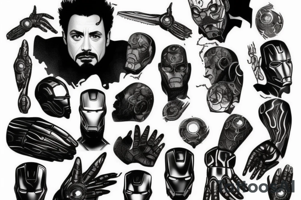 Iron Man dark Gothic tattoo idea