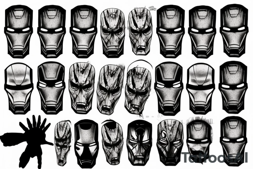 Iron Man dark Gothic tattoo idea