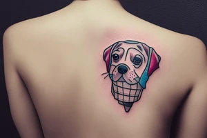 Dog with ice cream cone tattoo idea
