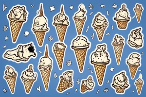 Dog with ice cream cone tattoo idea
