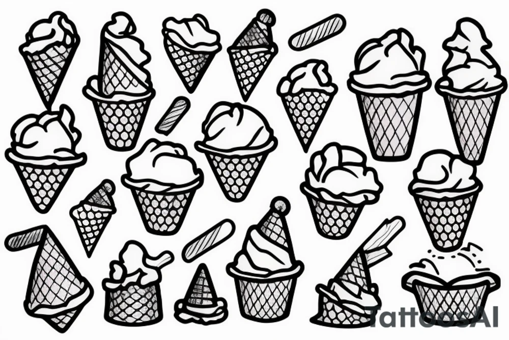 Dog with ice cream cone tattoo idea