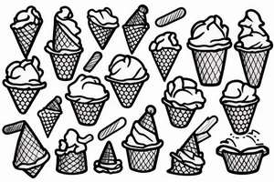 Dog with ice cream cone tattoo idea