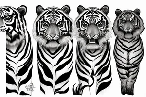 Black and white tiger in forest tattoo idea