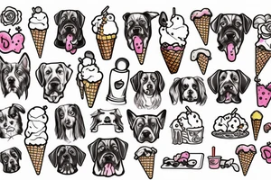 Dog with ice cream tattoo idea