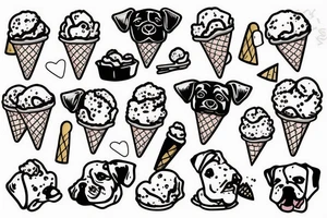 Dog with ice cream tattoo idea