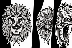Lion and skull tattoo idea
