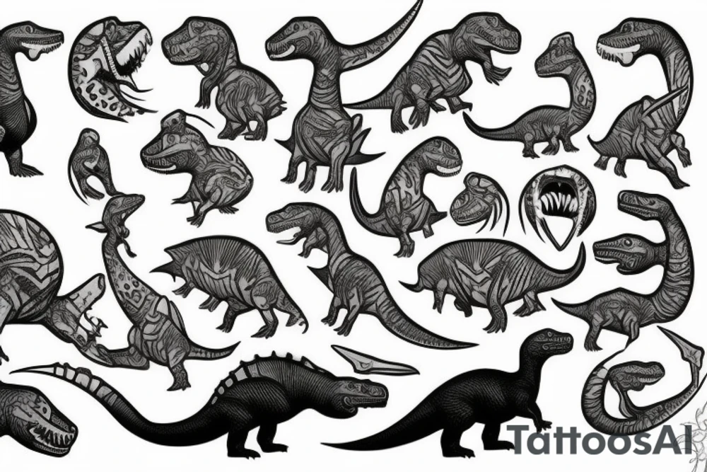 Maori dinosaur tattoo idea