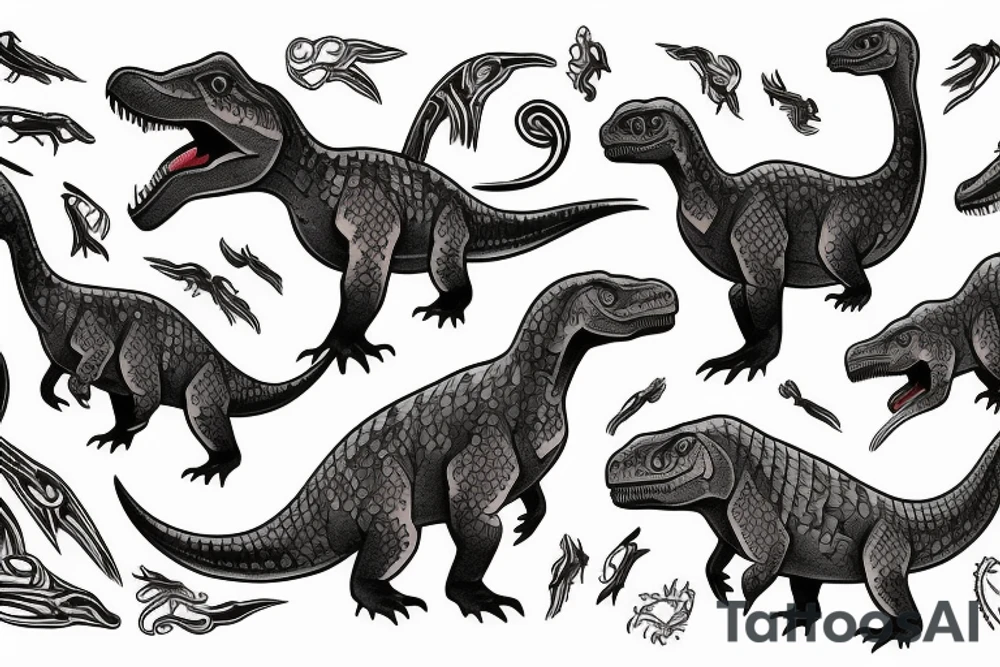 Maori dinosaur tattoo idea