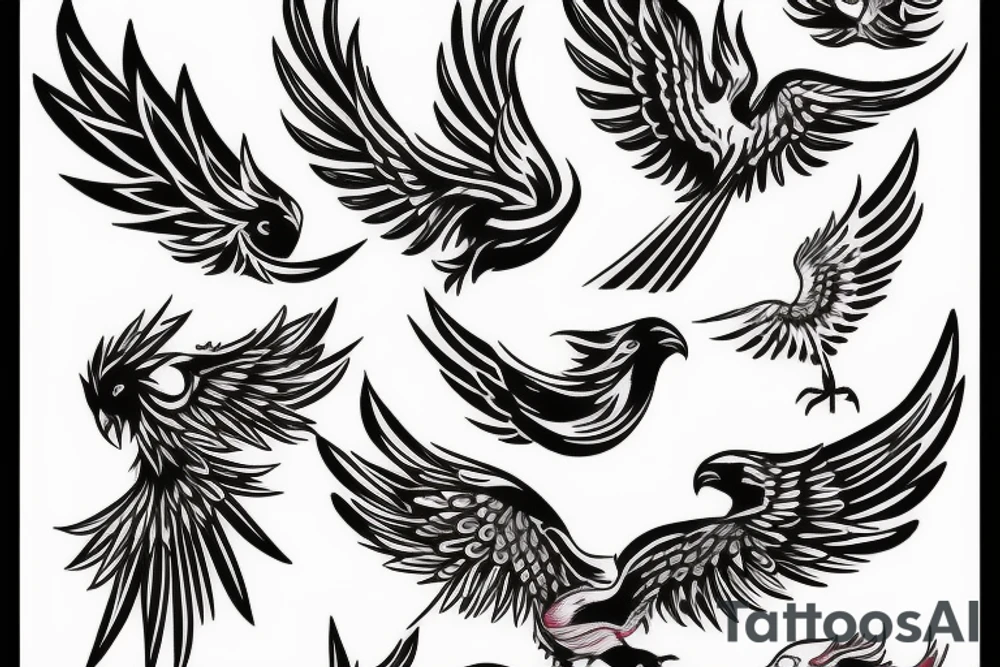 Phoenix bird tattoo idea