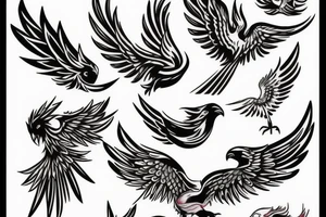 Phoenix bird tattoo idea