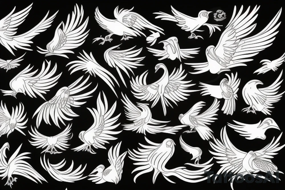 Phoenix bird tattoo idea