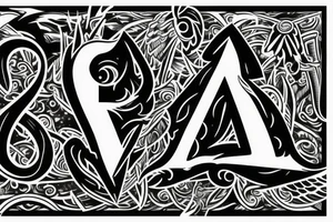 fenix rises from sun background of shield in shape of letter A tattoo idea