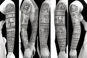 Socrates tattoo mix of Roman Empire sleeve tattoo idea