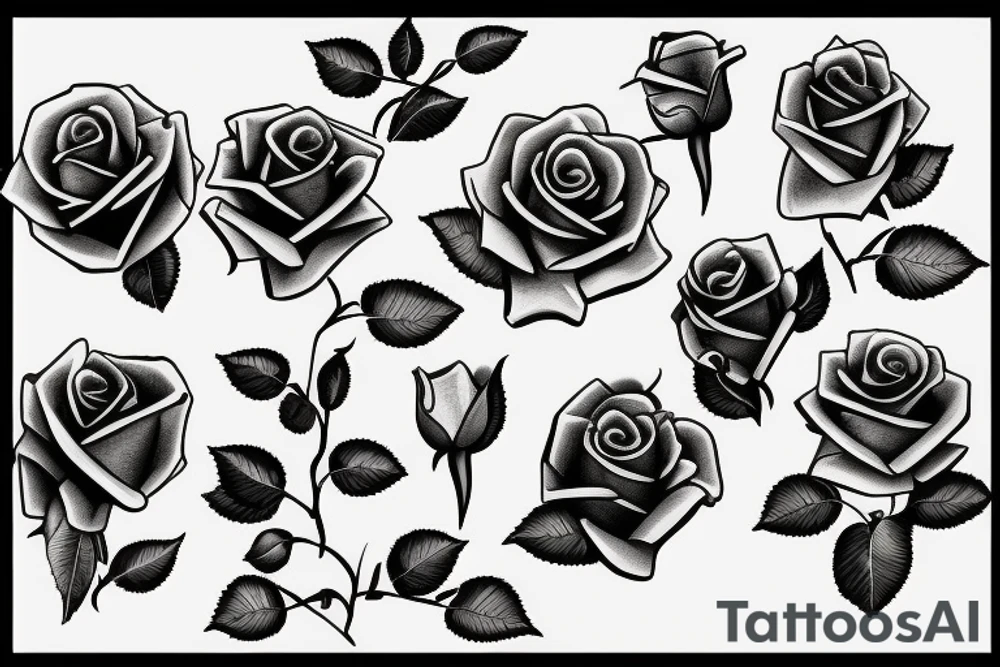 rose and guns tattoo idea