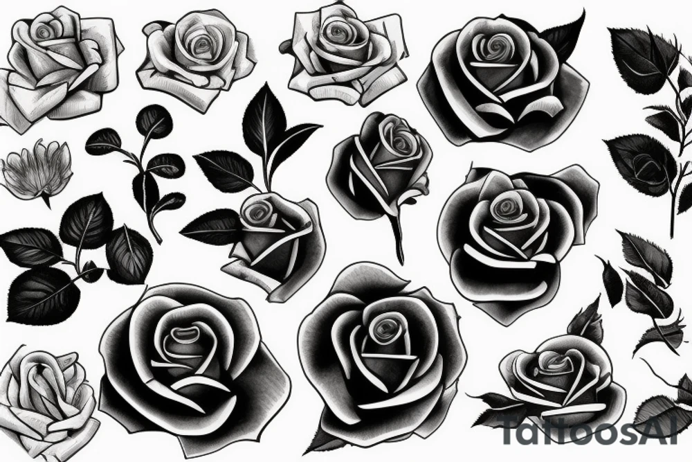 rose and guns tattoo idea