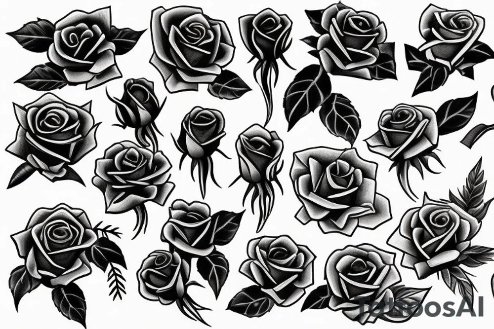 rose and guns tattoo idea