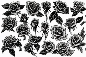 rose and guns tattoo idea