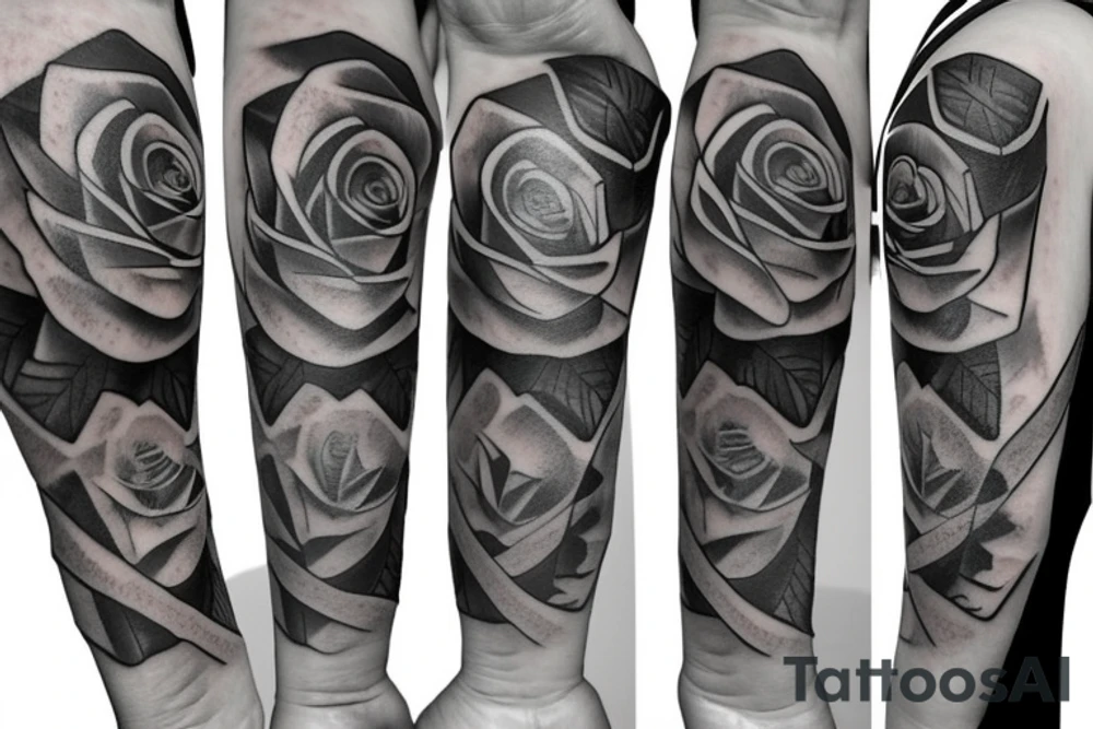 rose and guns tattoo idea