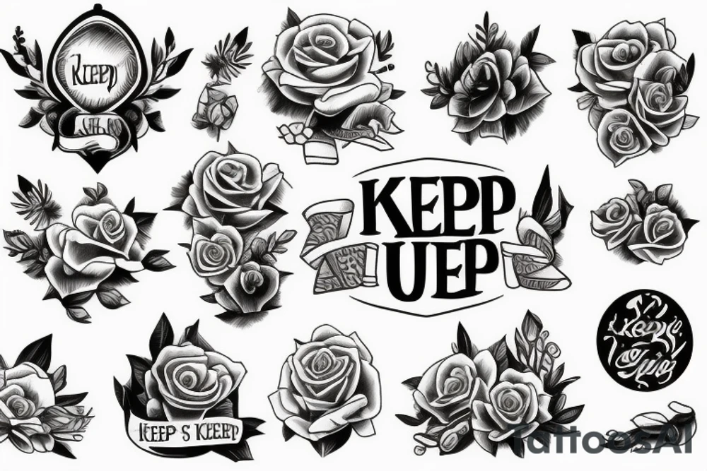 The word Keep inside a logo tattoo idea